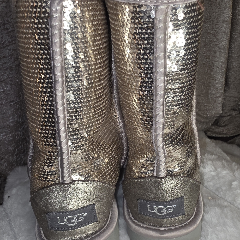 UGG Gold Sequin Ankle Boots - Picture 5 of 6